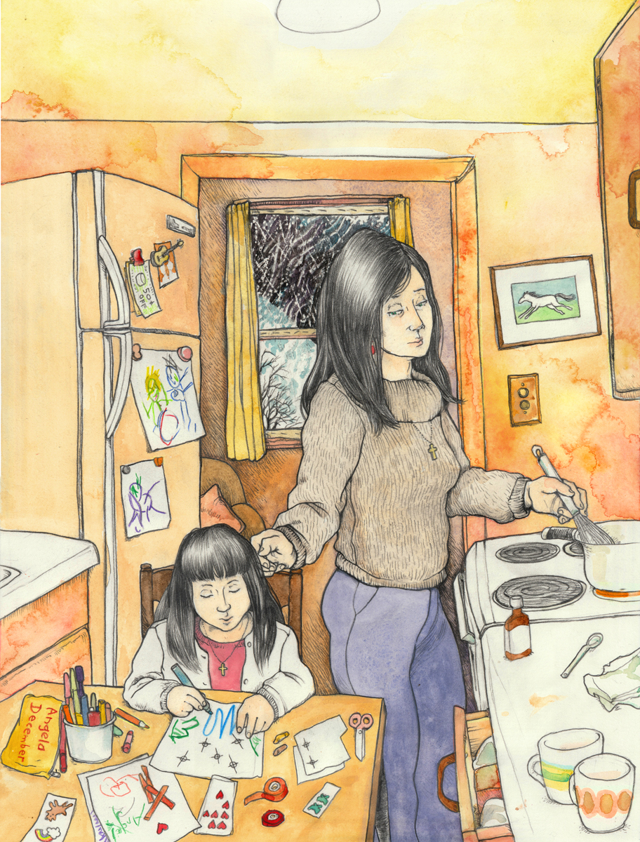 A line drawing of Brandy Cinnamon Wages.