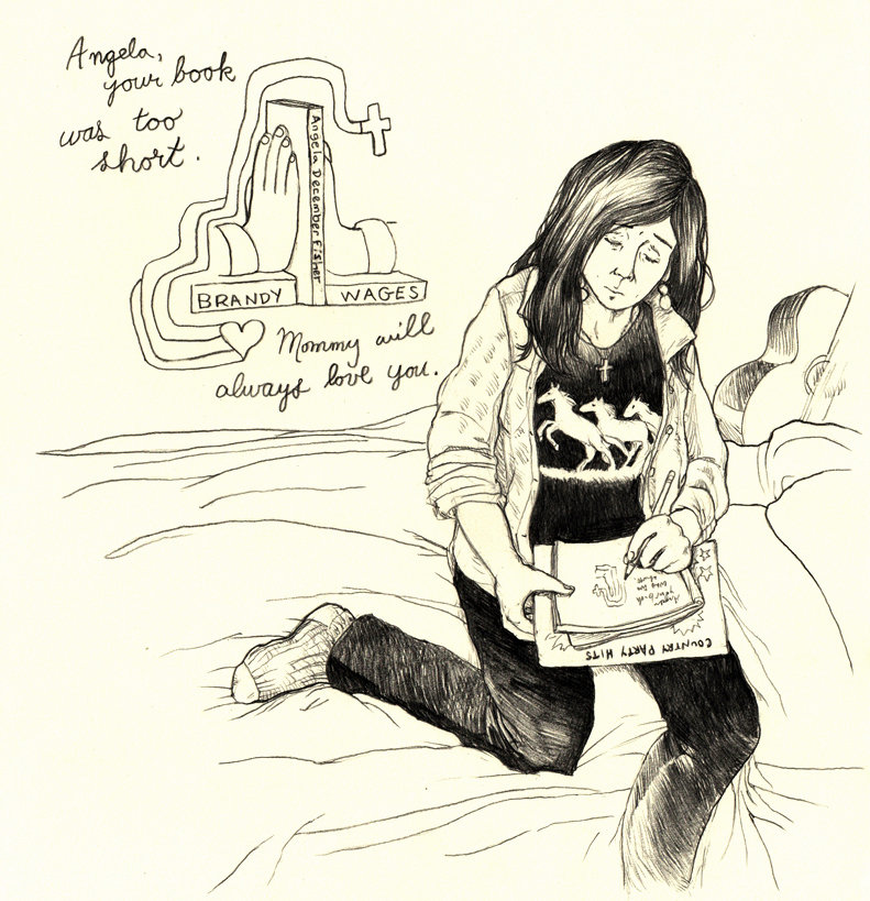 A line drawing of Brandy Cinnamon Wages.